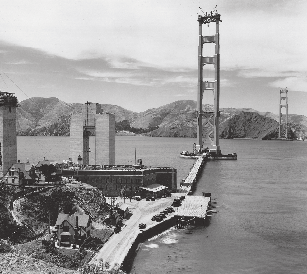 Interior page from the book Building the Golden Gate Bridge book by the Golden Gate National Parks Conservancy