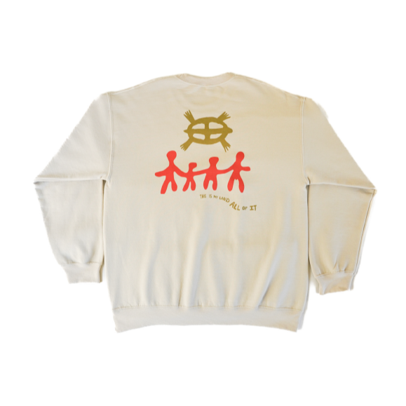 Alcatraz Welcome to Indian Land sweatshirt with red and yellow graphics