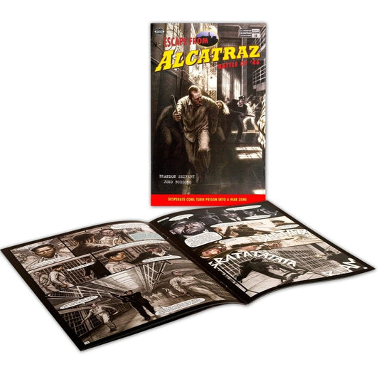 Escape from Alcatraz: The Battle of '46 comic book, story of infamous 1946 Cretzer and Coy escape attempt.