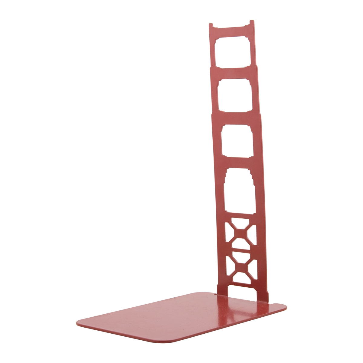 Set of 2 Golden Gate Bridge Art Deco tower bookends, International Orange coated steel.
