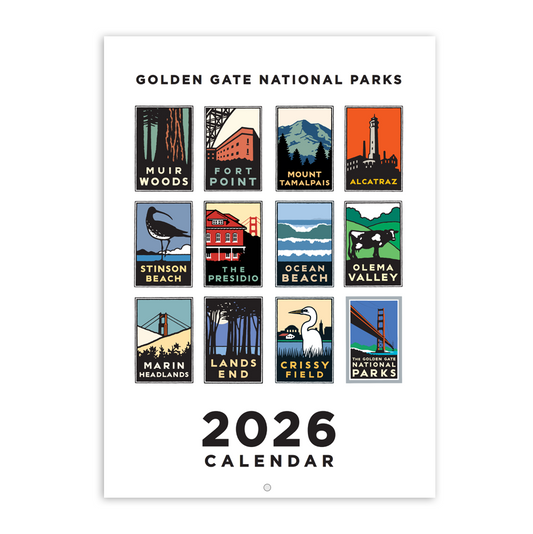 2026 Golden Gate National Parks Calendar with colorful art by Michael Schwab
