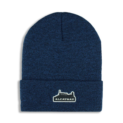 Blue beanie with Alcatraz logo