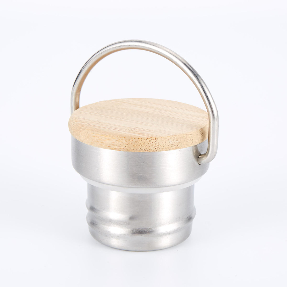 Bamboo lid for stainless steel water bottle created by the Parks Conservancy