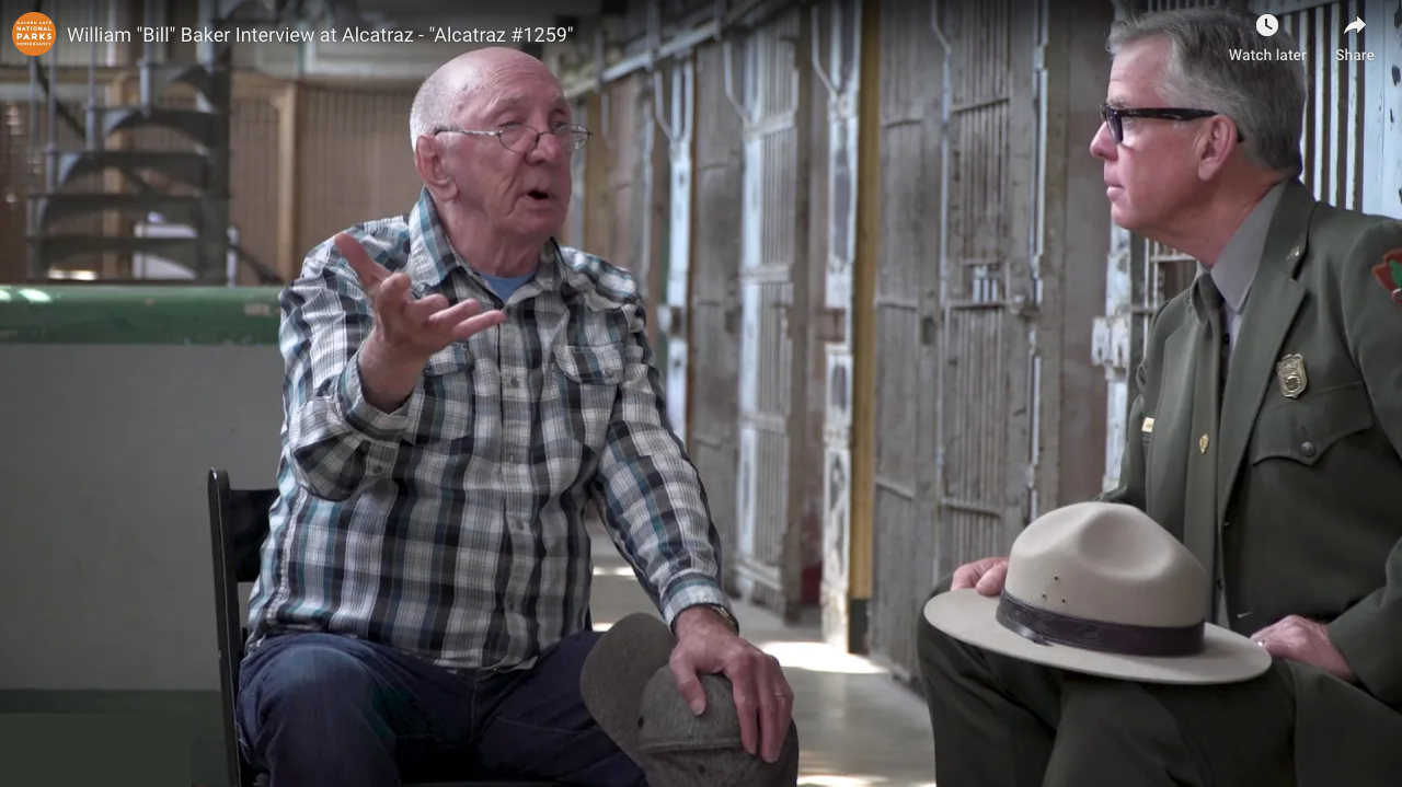 Load video: Interview with William &quot;Bill&quot; Baker, former Alcatraz inmate 1259
