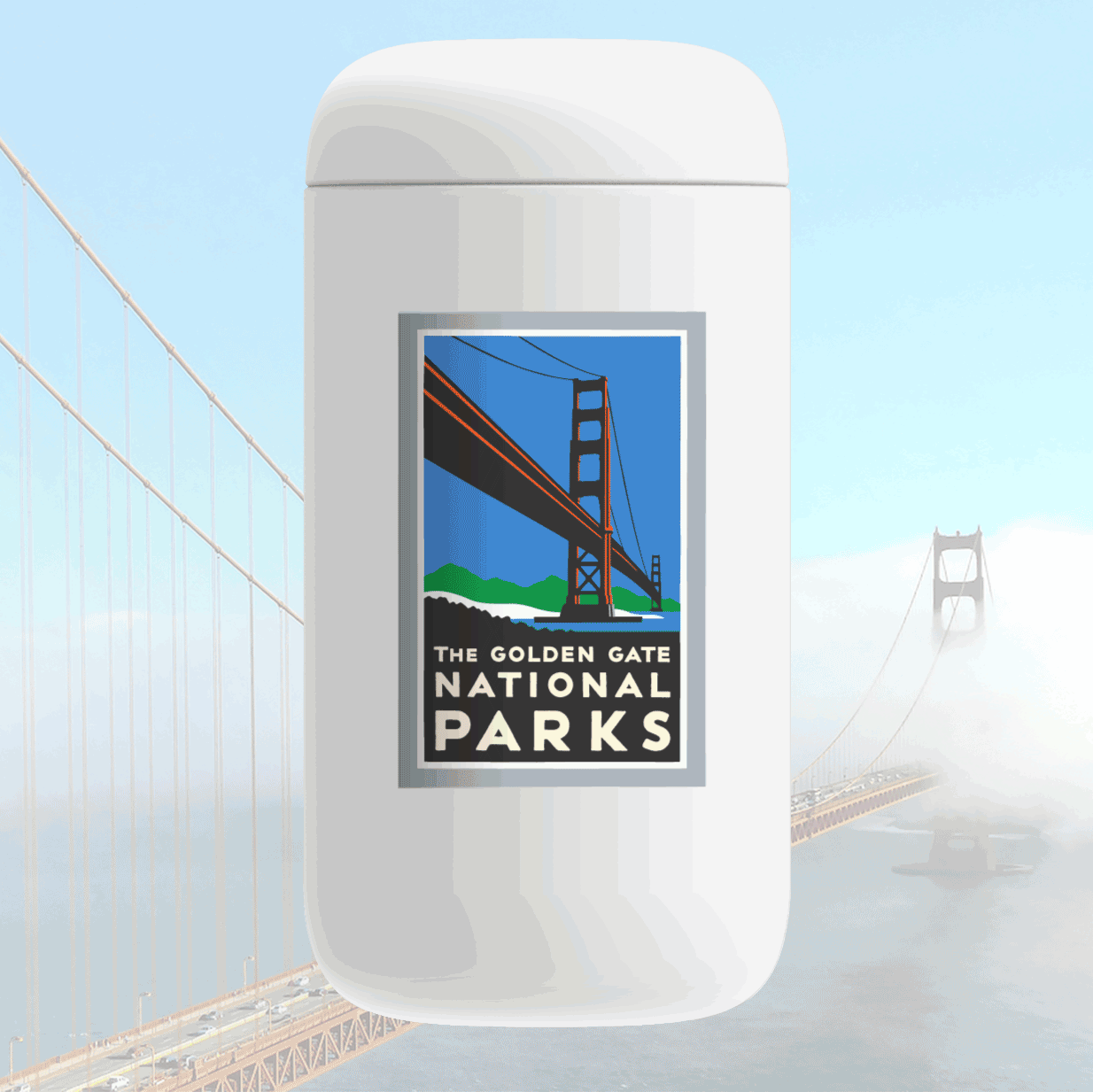 Golden Gate National Parks travel coffee mugs thermoses made in partnership with San Francisco brand Fellow