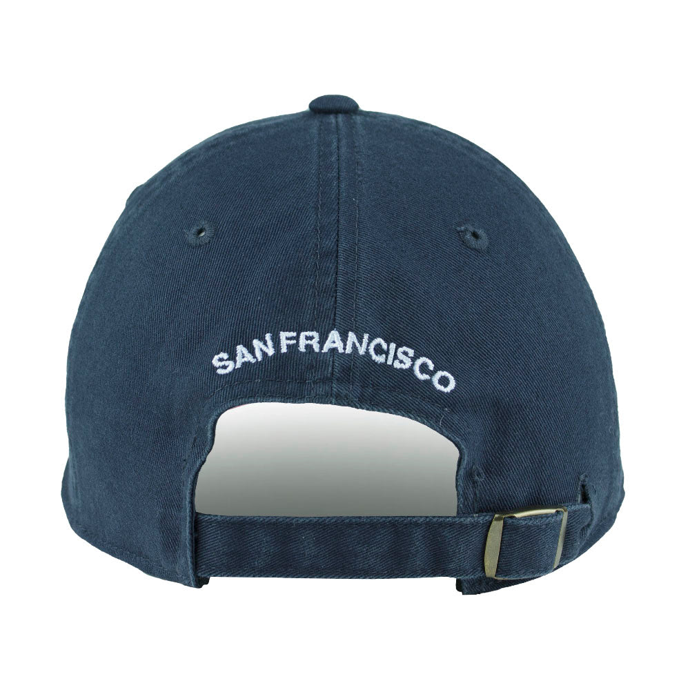 Navy blue cap with 'San Francisco' embroidered on the back against a white background
