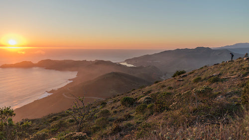 Sunset over Rodeo Lagoon at the Marin Headlands.