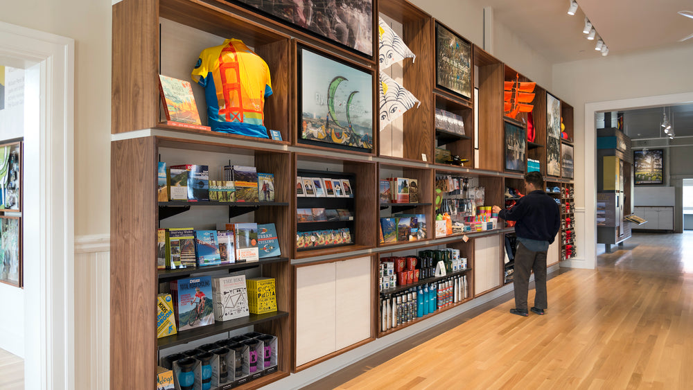 Presidio Visitor Center Store interior with colorful products