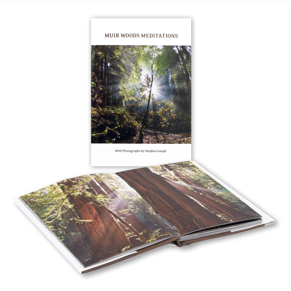 Muir Woods Meditations book, featuring full-color photographs of California's redwood forests.