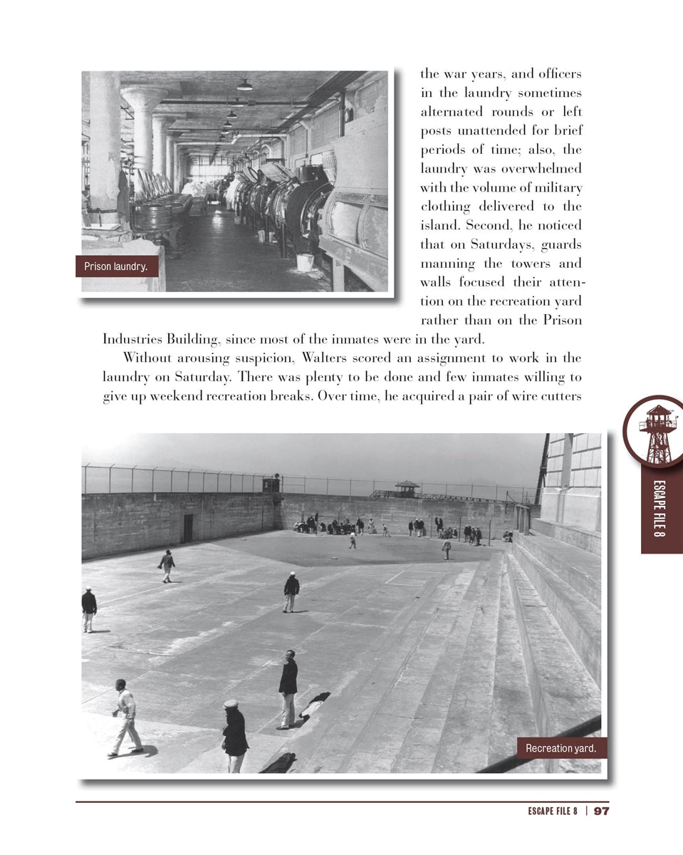 Alcatraz Escape Files book by Golden Gate National Parks Conservancy, featuring historical photographs and prison records.