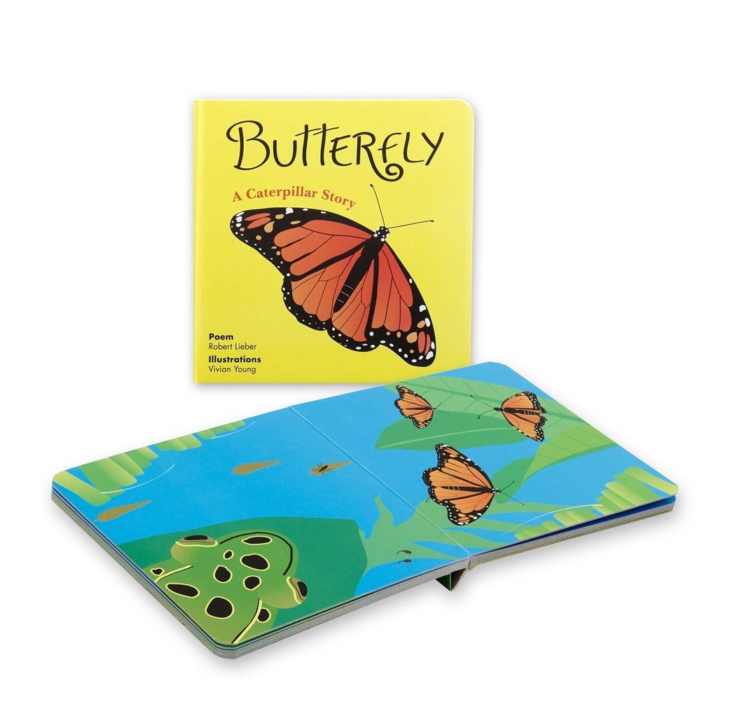 Butterfly and Frog board book with poem by Robert Lieber, story of California wildlife.