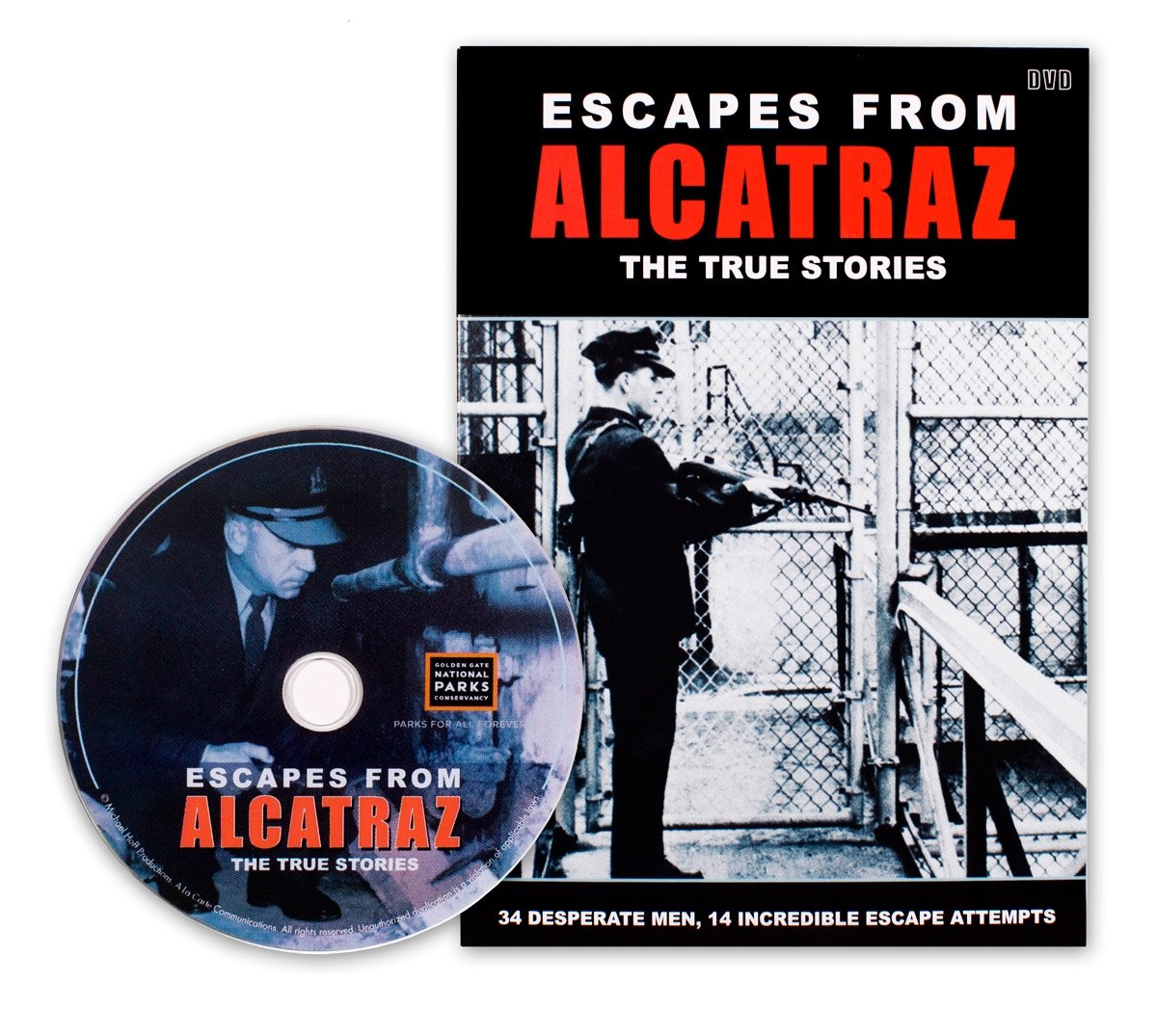 Escapes from Alcatraz DVD, featuring inmate escape attempts from notorious former prison US Penitentiary Alcatraz.