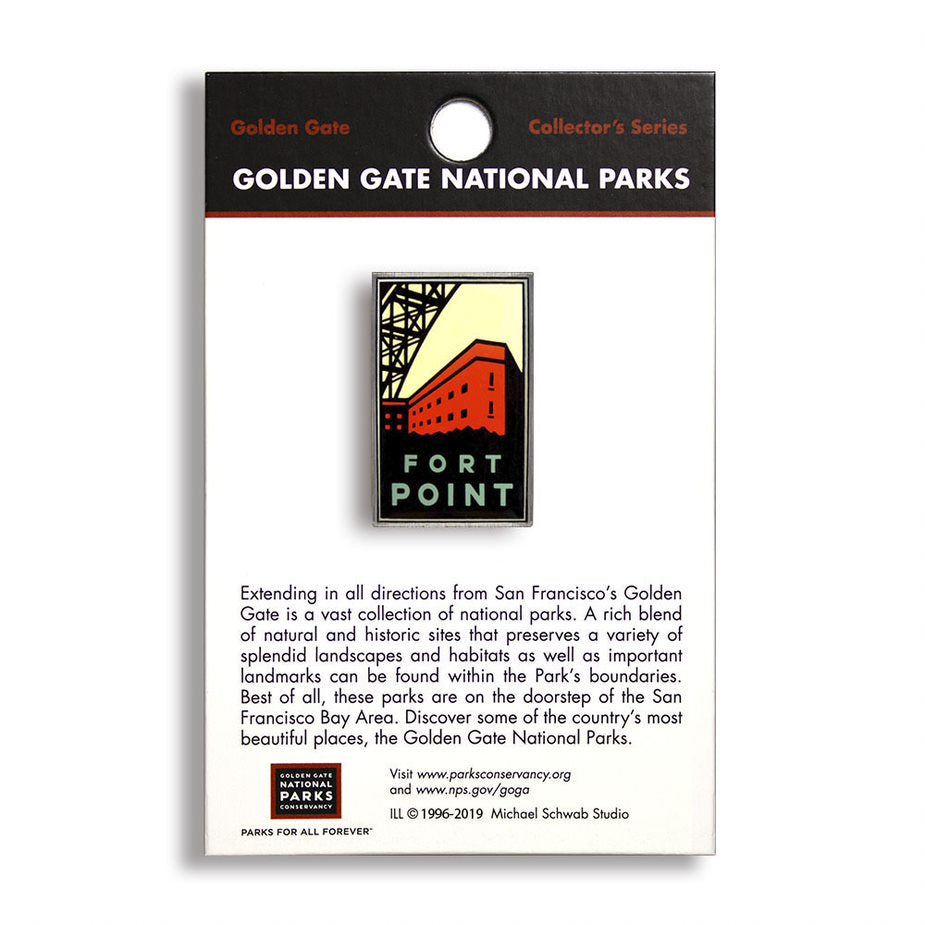 Fort Point pin with artwork by Michael Schwab