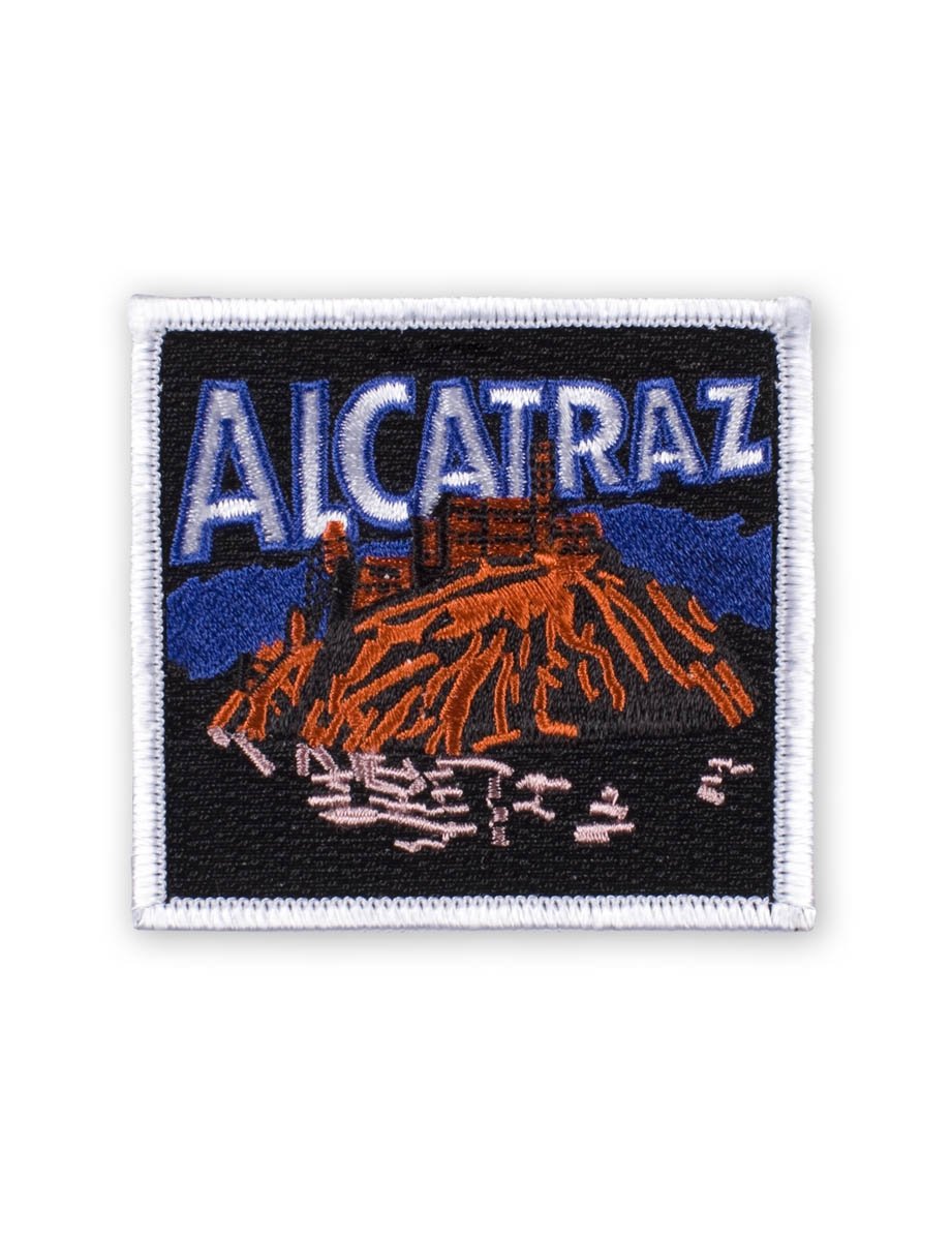 Multicolor embroidered patch featuring Alcatraz at Night design.