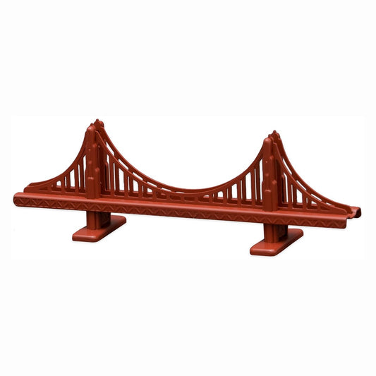 6-inch model of San Francisco's Golden Gate Bridge, International Orange powder-coated metal.
