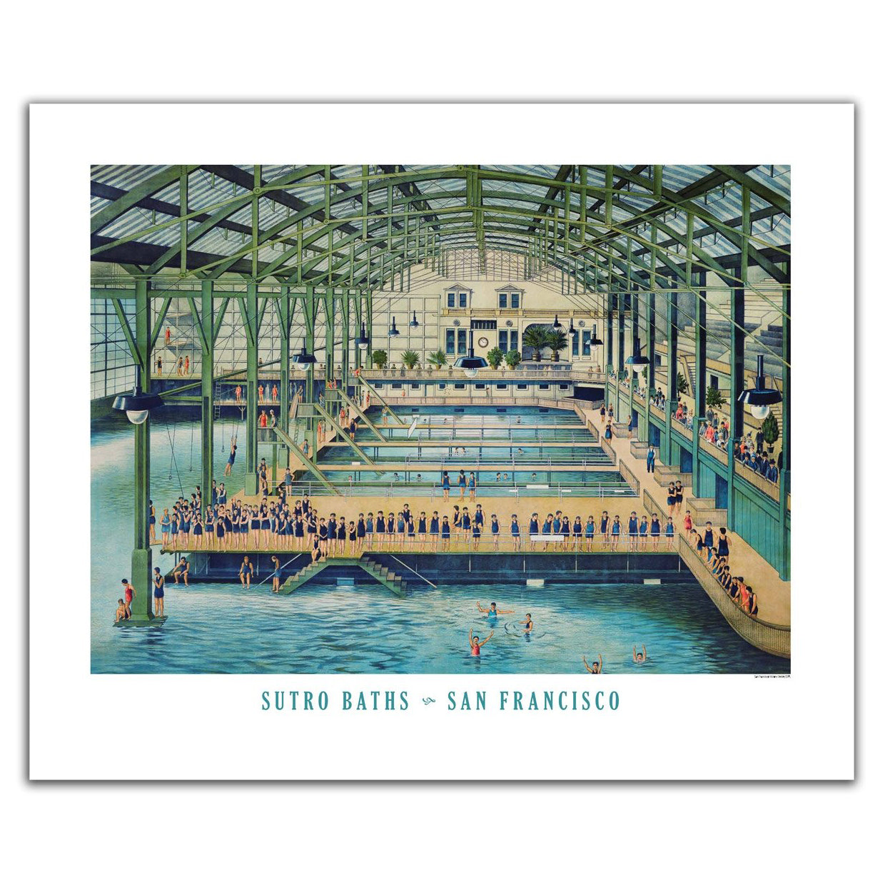 20 x 26 inch Sutro Baths poster, featuring vintage image of San Francisco's famous landmark.