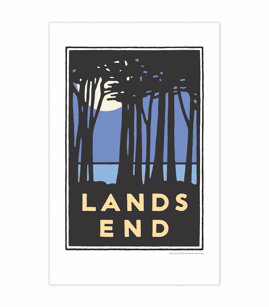 11 x 17 inch Lands End print, art by Michael Schwab.
