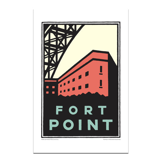 Unframed 11 x 17 inch Fort Point art print, illustration by Michael Schwab.