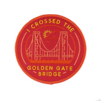 Multicolor embroidered Golden Gate National Parks Adventure Badge patch, I Crossed the Golden Gate Bridge design.