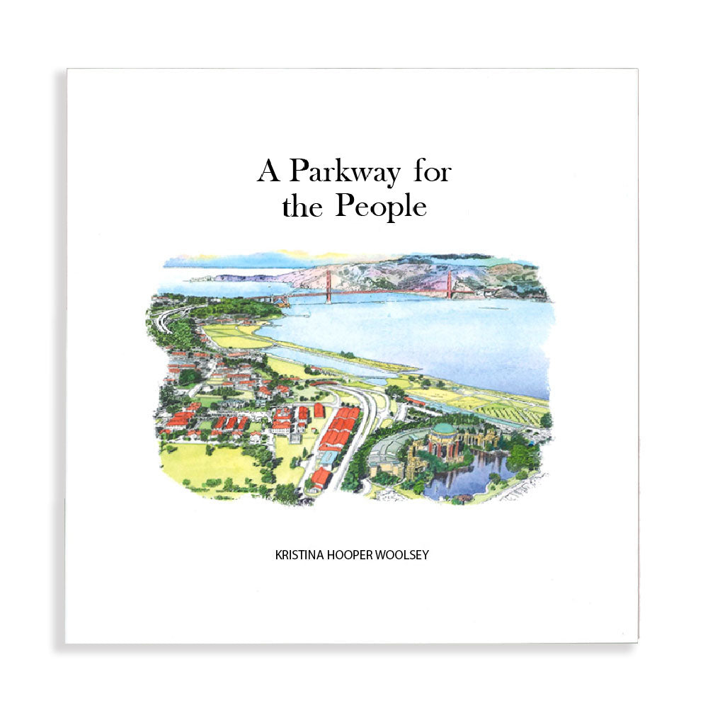 Photograph of book A Parkway for the People by Kristina Hooper Woolsey, front cover.